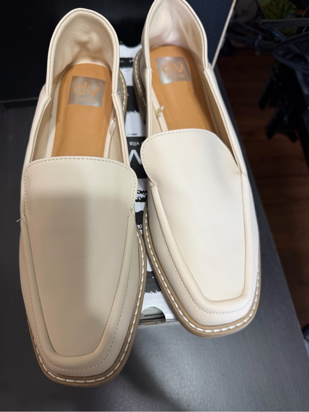 Dolce Vita Cream Leather Loafers